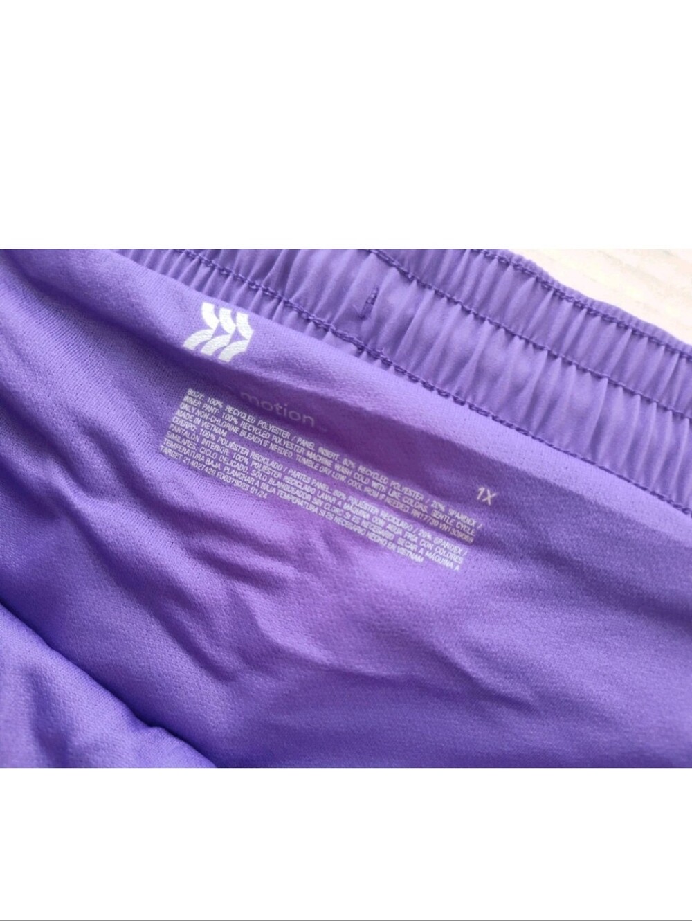 All in Motion Women's Purple Running Shorts Size 1X Zip Pocket Built in Brief - Picture 7 of 10
